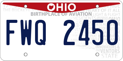 OH license plate FWQ2450