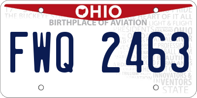 OH license plate FWQ2463