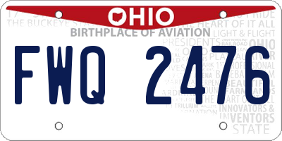 OH license plate FWQ2476