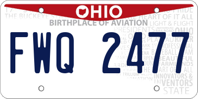 OH license plate FWQ2477