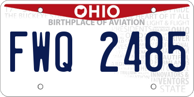 OH license plate FWQ2485