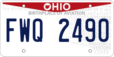 OH license plate FWQ2490