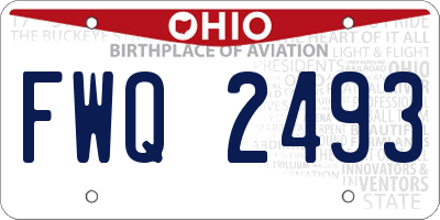 OH license plate FWQ2493