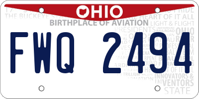 OH license plate FWQ2494