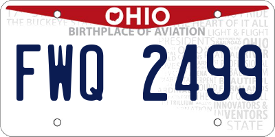 OH license plate FWQ2499