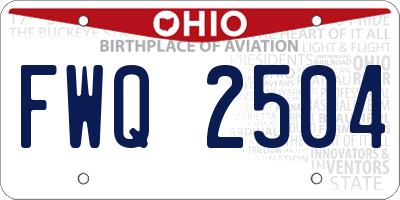 OH license plate FWQ2504