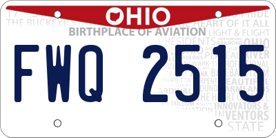 OH license plate FWQ2515