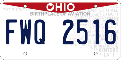 OH license plate FWQ2516