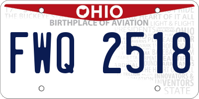 OH license plate FWQ2518