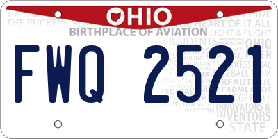OH license plate FWQ2521