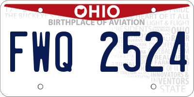 OH license plate FWQ2524