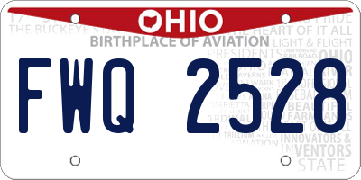 OH license plate FWQ2528
