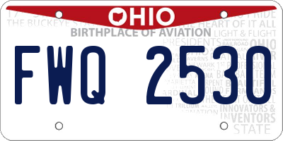OH license plate FWQ2530