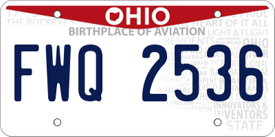OH license plate FWQ2536