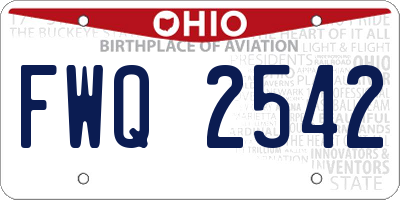 OH license plate FWQ2542