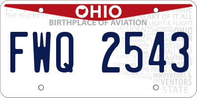 OH license plate FWQ2543