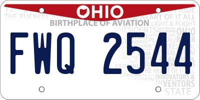 OH license plate FWQ2544
