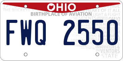 OH license plate FWQ2550