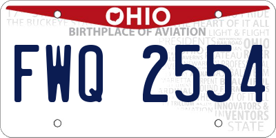 OH license plate FWQ2554