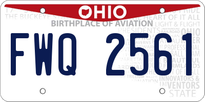 OH license plate FWQ2561