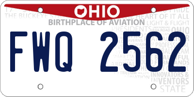 OH license plate FWQ2562