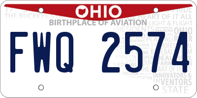 OH license plate FWQ2574