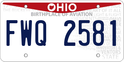 OH license plate FWQ2581