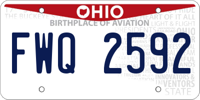 OH license plate FWQ2592