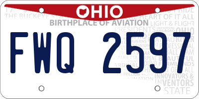 OH license plate FWQ2597