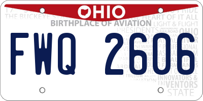 OH license plate FWQ2606