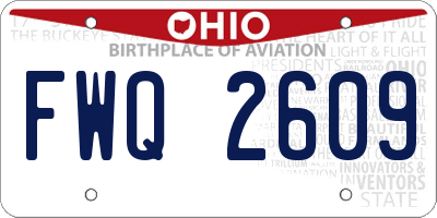 OH license plate FWQ2609