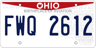 OH license plate FWQ2612
