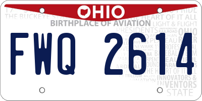 OH license plate FWQ2614