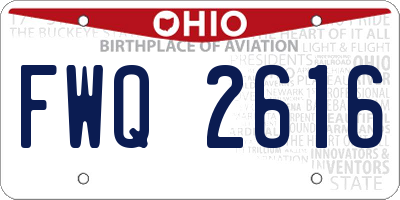 OH license plate FWQ2616