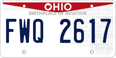 OH license plate FWQ2617