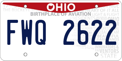 OH license plate FWQ2622