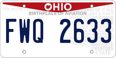 OH license plate FWQ2633
