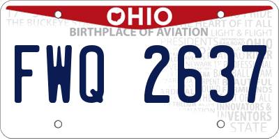 OH license plate FWQ2637