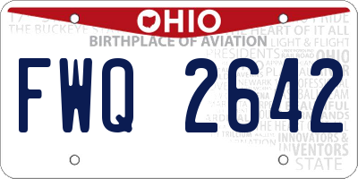 OH license plate FWQ2642