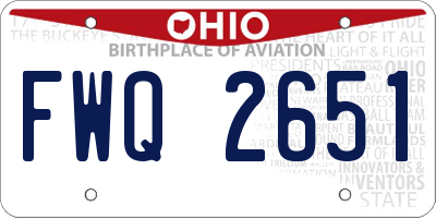 OH license plate FWQ2651