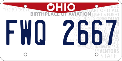OH license plate FWQ2667