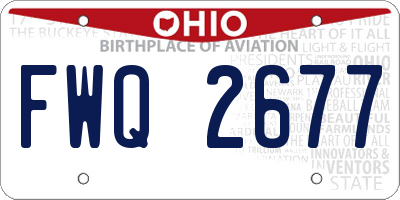 OH license plate FWQ2677