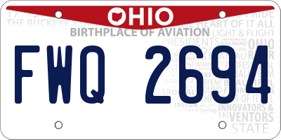OH license plate FWQ2694