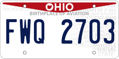 OH license plate FWQ2703
