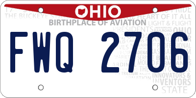 OH license plate FWQ2706