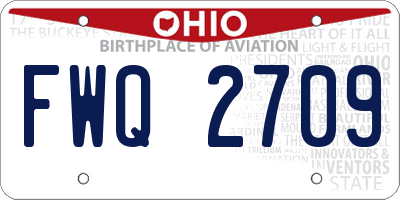 OH license plate FWQ2709