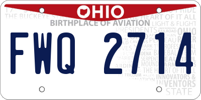 OH license plate FWQ2714