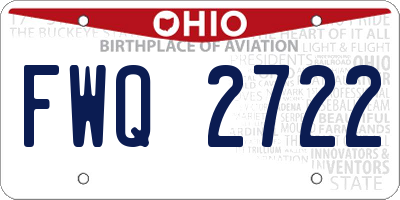 OH license plate FWQ2722