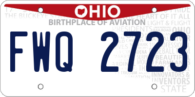 OH license plate FWQ2723