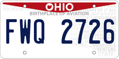 OH license plate FWQ2726